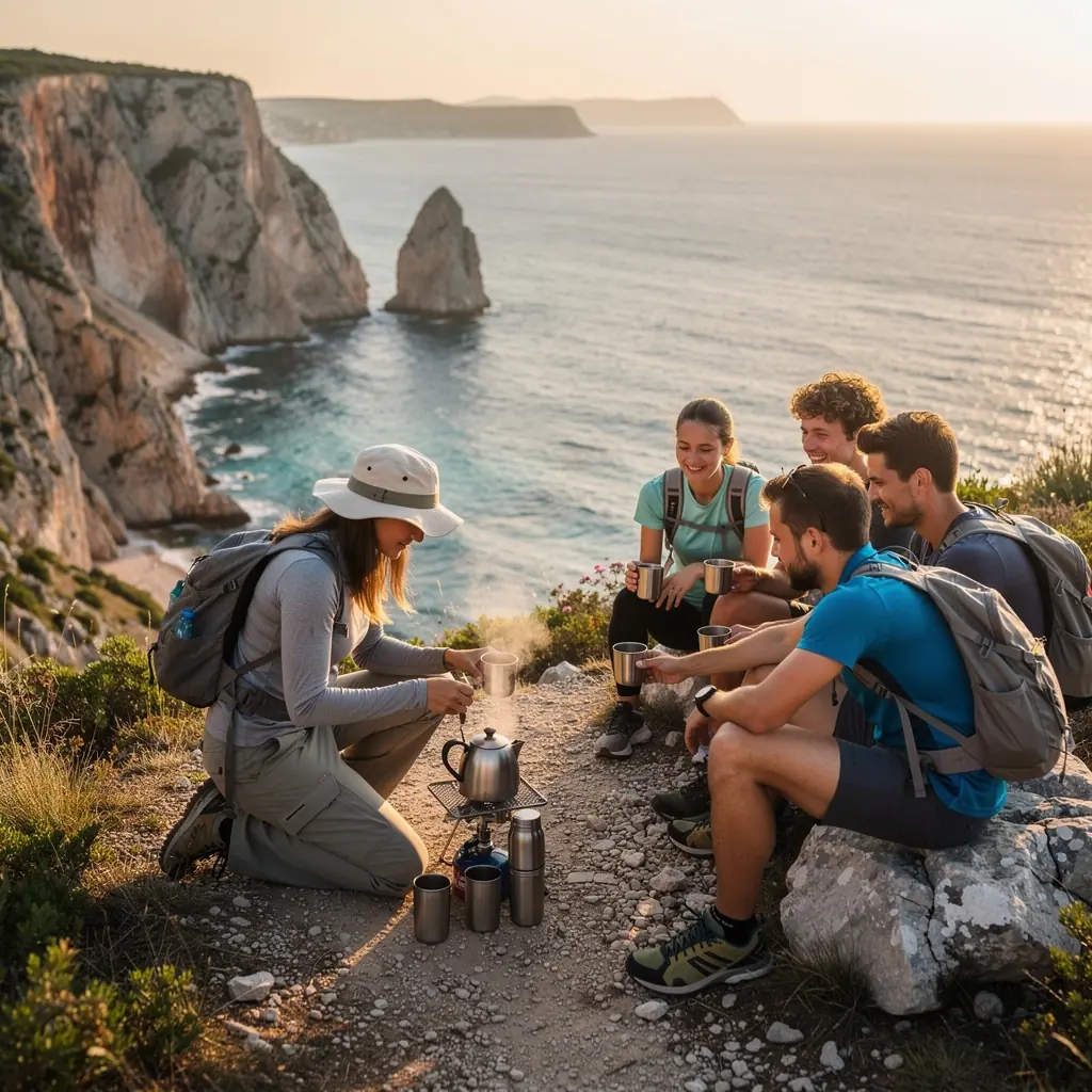 Šalica svježe pripremljenog čaja od mente s listićima mente na stolu.